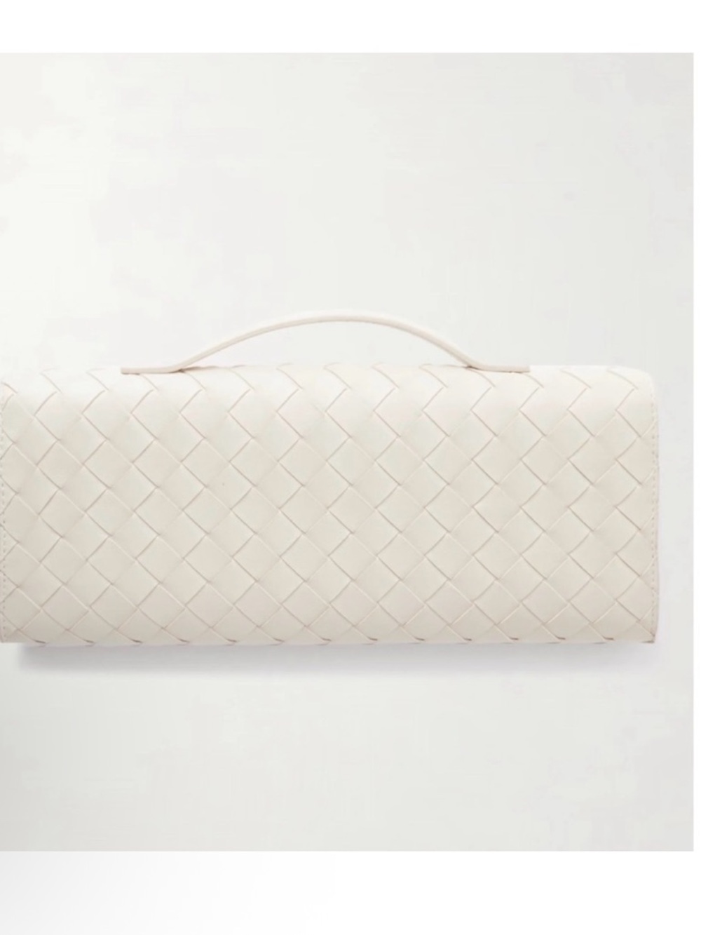 Few Moda Theia Woven Clutch with Gold Knot Accent in White-Cream - Picture 2 of 5
